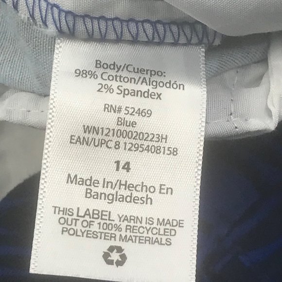 Wonder Nation Boy's Size 14 Adjustable Waist Flat Front Short Blue Palm Leaf New - Picture 6 of 13